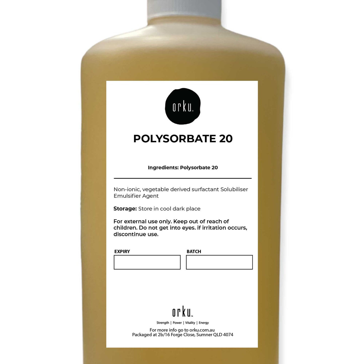 250ml Polysorbate 20 Solubiliser Emulsifier Agent Surfactant - Tween 20