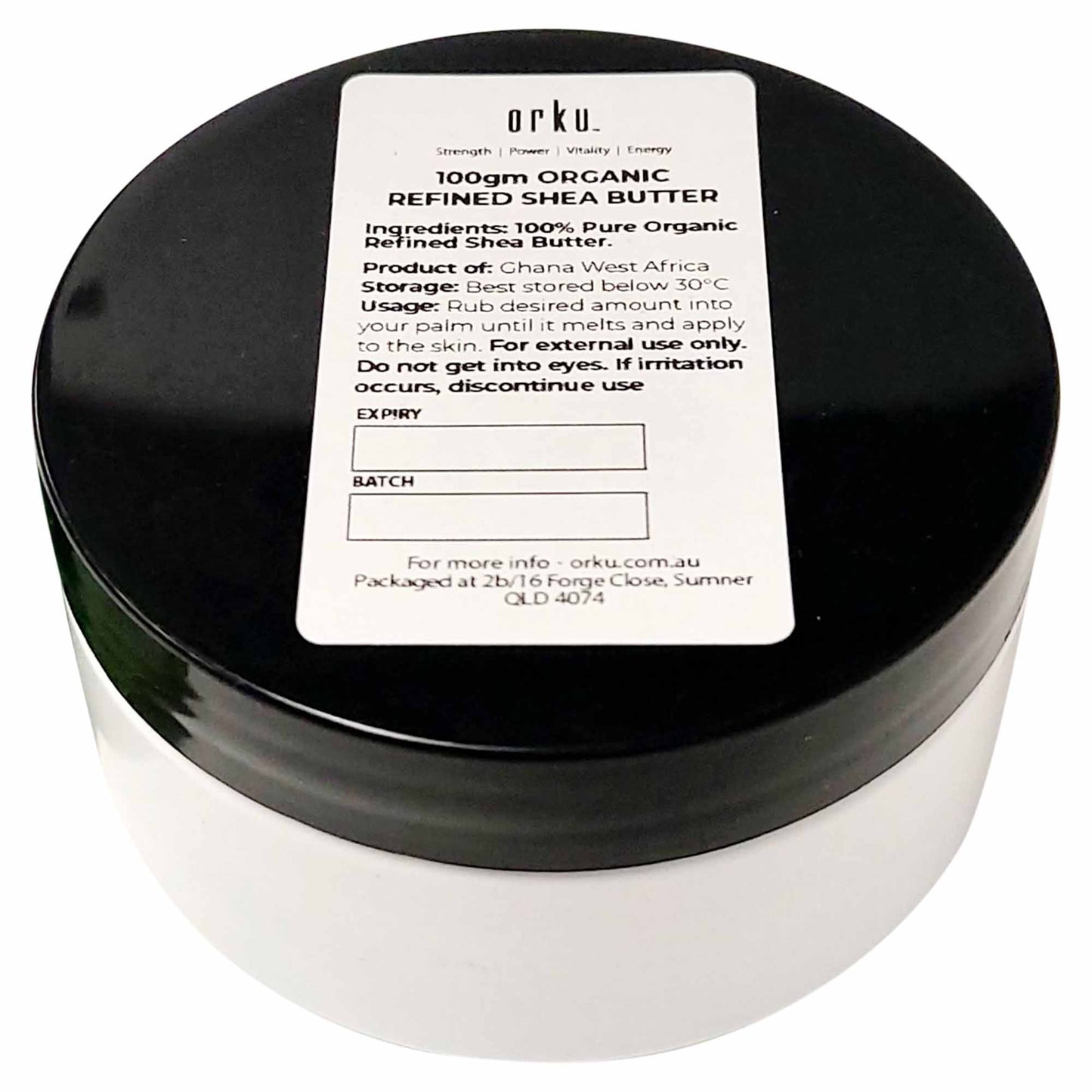 100g Refined Shea Butter Jar - Organic Pure African Karite Moisturiser