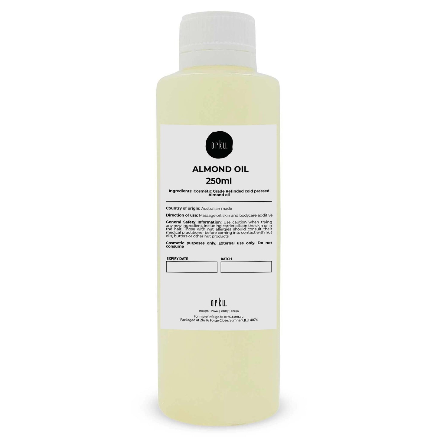 250ml Sweet Almond Oil Refined Cosmetic Grade 100% Pure - Skin Face Hair Massage