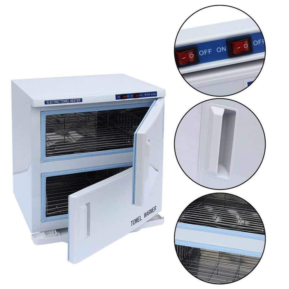 32L White UV Electric Towel Warmer Steriliser Cabinet Beauty Spa Heat Sanitiser